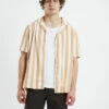Tulum Short Sleeve Resort Shirt Tan/White 1 Tulum Short Sleeve Resort Shirt Tan/White -Insight Shop 1 10199