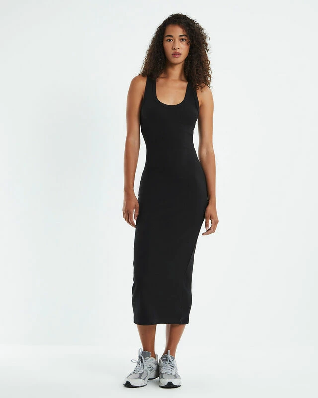 Racer Back Midi Dress Black 3 Racer Back Midi Dress Black