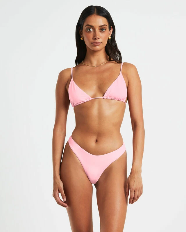 Classic Trangle Bikini Top In Pink 3 Classic Trangle Bikini Top In Pink