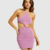 Jayla Knot Front Knit Dress Pink -Insight Shop 1 13267