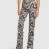 Tammy Swirl Print Cut Out Soft Pants Brown -Insight Shop 1 13446
