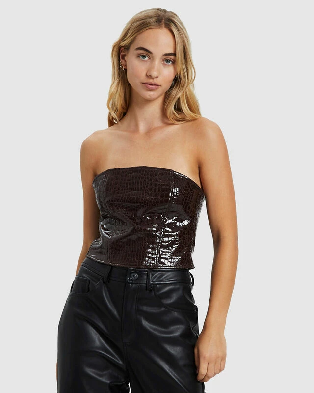 Dena Top Croc Dark Brown 3 Dena Top Croc Dark Brown