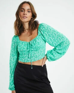 Zinnia Sweetheart Gathered Front Bodice Green