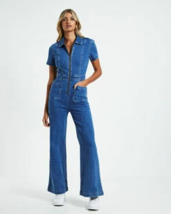 Insight Nikki Denim Maxi Boilersuit Blue Dusk