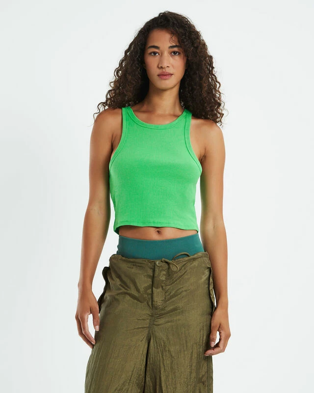 High Neck Crop Top Green 3 High Neck Crop Top Green