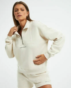 State Panelled Zip Front Fleece Oat
