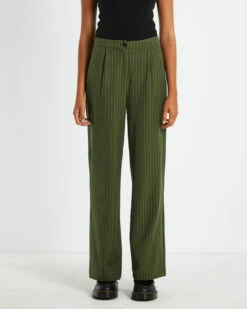 Addison Pinstripe Pants Olive