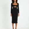 Kaley Cut Out Midi Dress Black -Insight Shop 1 18740