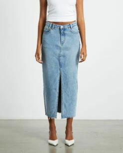 Insight Eva Maxi Denim Skirt Hacker Blue