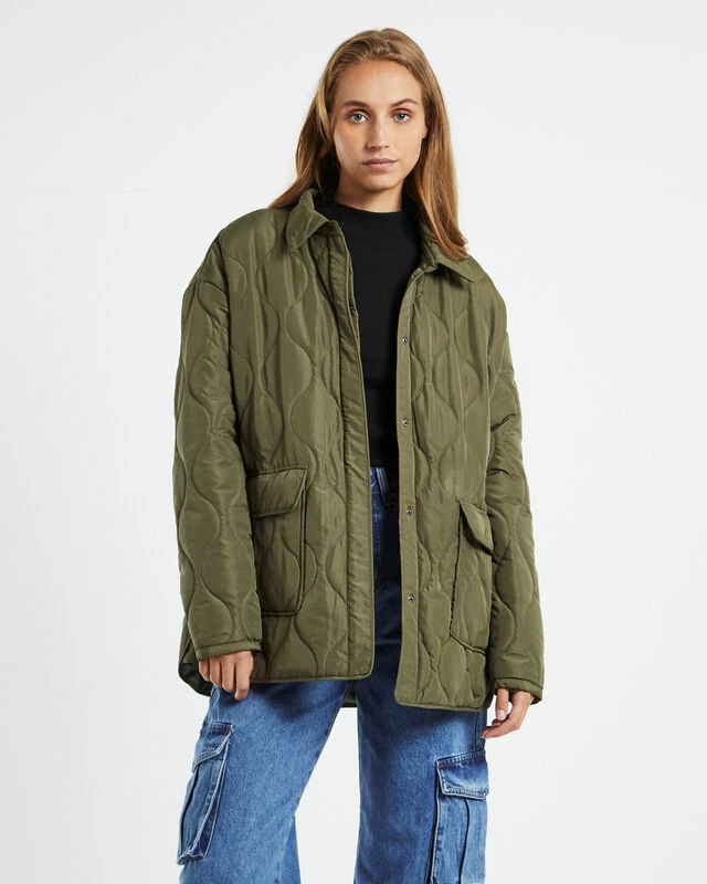 Dixon Ripstop Quilted Jacket Olive Green 3 Dixon Ripstop Quilted Jacket Olive Green