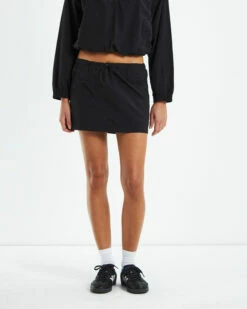 Nylon Mini Skirt Black