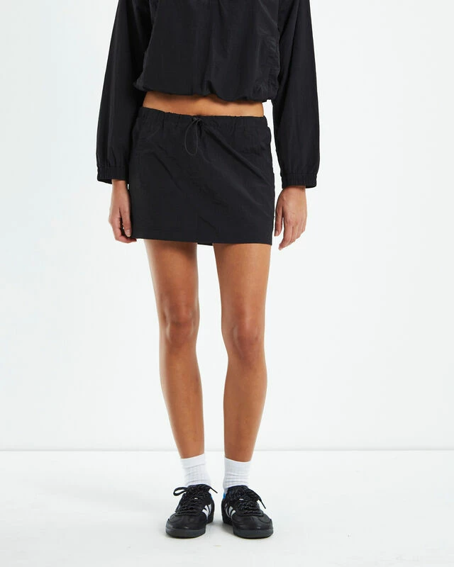 Nylon Mini Skirt Black 3 Nylon Mini Skirt Black