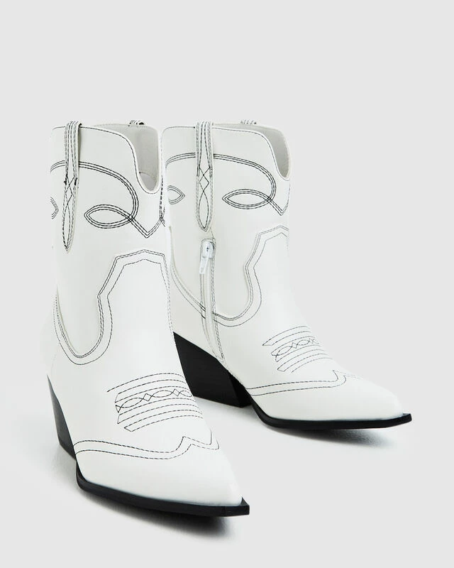 Cora Cowboy Boots White 3 Cora Cowboy Boots White