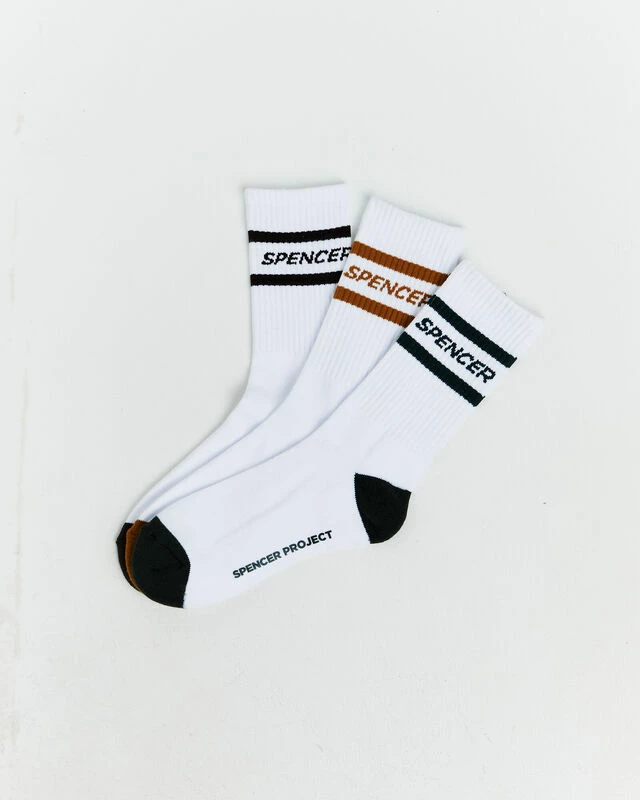 Nitro Stripe Socks 3 Pack White 3 Nitro Stripe Socks 3 Pack White