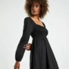 Krupi Shirred Poplin Mini Dress Black -Insight Shop 1 21882