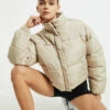 Casey Cropped Puffer Jacket Camel Beige -Insight Shop 1 21912