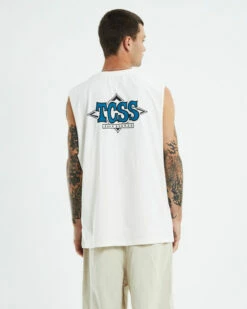 Maker Logo Muscle Tee Vintage White