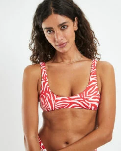 90's Crop Bikini Top Fuego Pink