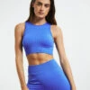 High Neck Sports Crop Top Cobalt Blue -Insight Shop 1 23394