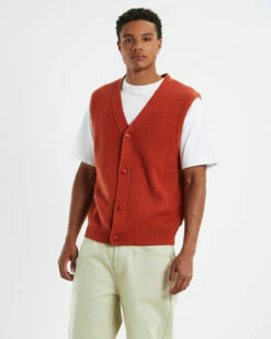 Levis Rincon Button Down Vest Roobios Orange