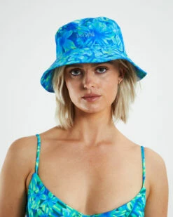 Insight Kailani Tropical Nylon Bucket Hat Blue