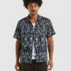 Hawaiian Short Sleeve Shirt Burning Out Black/White 2 Hawaiian Short Sleeve Shirt Burning Out Black/White -Insight Shop 1 23618