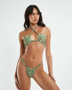 Leila Hawaiian Halter Bikini Set Green