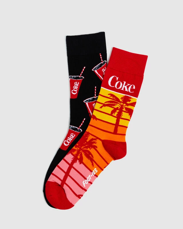 Coke Summer Sip Socks 2 Pack Assorted 3 Coke Summer Sip Socks 2 Pack Assorted