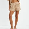 Brodi Gingham Shorts Brown -Insight Shop 1 24154