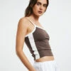 Ellie Contrast Tank Top Chocolate Brown 1 Ellie Contrast Tank Top Chocolate Brown -Insight Shop 1 24951
