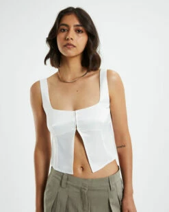 Stella Silky Corset Top Ivory