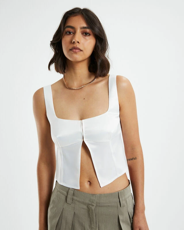 Stella Silky Corset Top Ivory 3 Stella Silky Corset Top Ivory