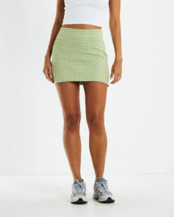 Libby Curve Front Skirt Green