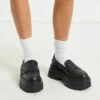Peyton Platform Loafers Smooth Black