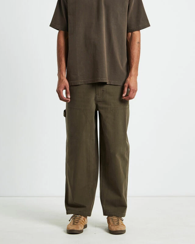 Herringbone Double Knee Pants Taupe 3 Herringbone Double Knee Pants Taupe