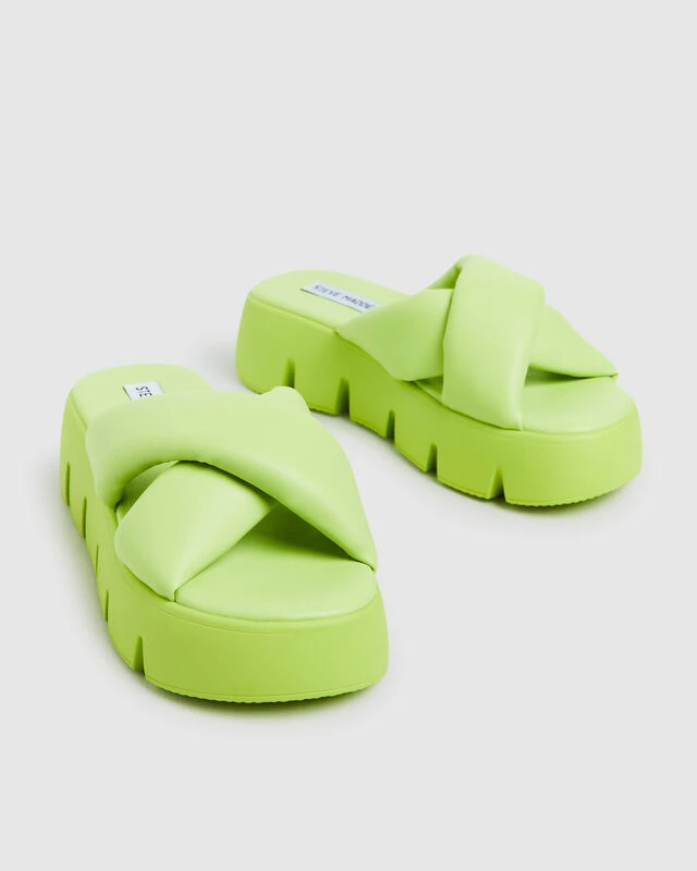 Steve Madden Broadcast Slides Neon Lime 3 Steve Madden Broadcast Slides Neon Lime