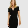 Astrid Slinky Shirt Dress Black 1 Astrid Slinky Shirt Dress Black -Insight Shop 1 2780
