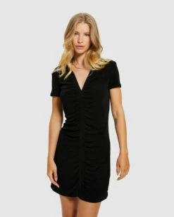 Astrid Slinky Shirt Dress Black