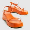 Lola Flatform Sandals Tangerine Orange -Insight Shop 1 27972