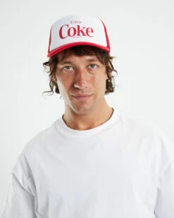 AMERICAN NEEDLE Enjoy Coke Sinclair Trucker Hat Red/White