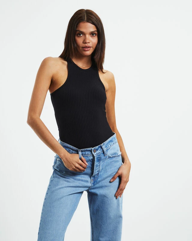 Luxe Rib Tank Top Black 3 Luxe Rib Tank Top Black