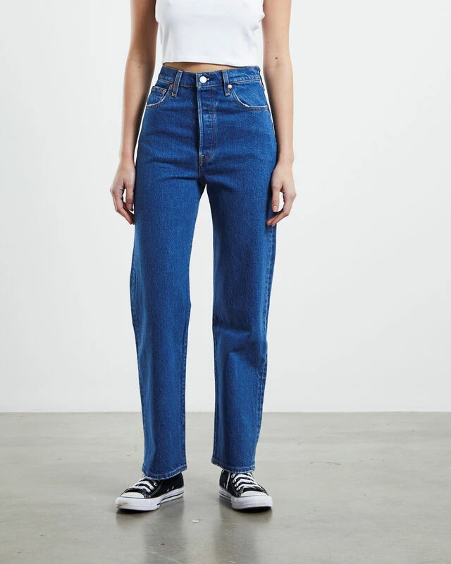 Levis Ribcage Straight Ankle Jeans Jazz Pop Blue 3 Levis Ribcage Straight Ankle Jeans Jazz Pop Blue