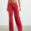 Amity Low Rise Cargo Pants Red