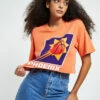 Mitchell & Ness HWC Phoenix Suns Vintage Crop T-Shirt Faded Orange -Insight Shop 1 31524