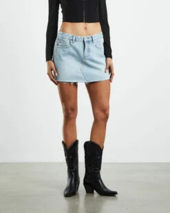 Tahan Low Rise Mini Skirt Vintage Blue