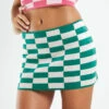 Insight Tetris Check Knit Micro Skirt Green -Insight Shop 1 35537