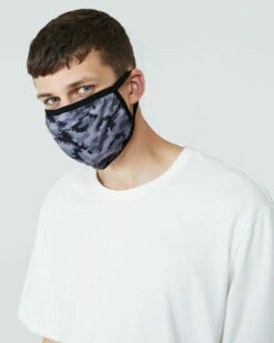 Fitted Camo Face Mask Black
