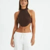 Athena High Neck Knit Top Mocha Brown -Insight Shop 1 38596