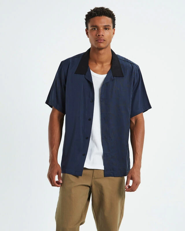 Marilyn Diffuse Short Sleeve Shirt Midnight Blue 3 Marilyn Diffuse Short Sleeve Shirt Midnight Blue