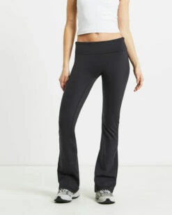 Slightly Flared Tights Black